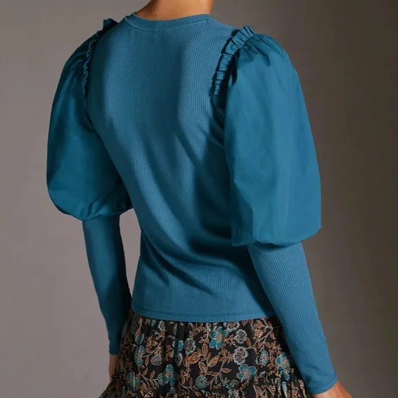 Sunday In Brooklyn Ruffled Contrast Top XS - Picture 6 of 6